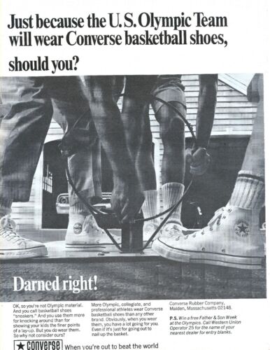 1968 Converse Basketball Shoes US Olympic Team Sports Original Print Ad |  eBay