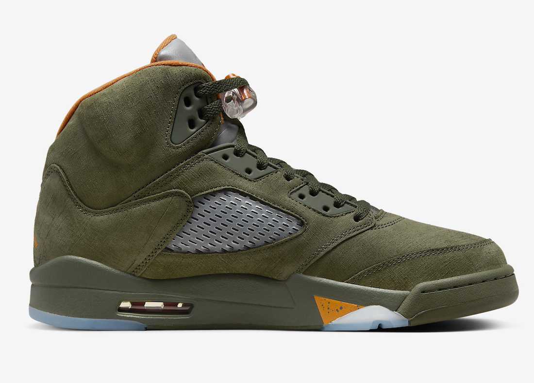 Nike Air Jordan 5 Retro Olive Green Orange DD0587-308 Men's Size