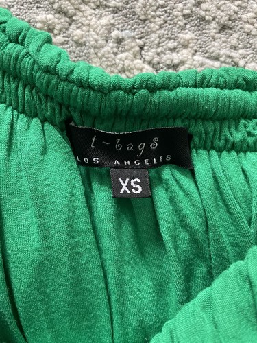 T Bags Los Angeles Green One Shoulder Ruffles Dress Size XS - Picture 8 of 11