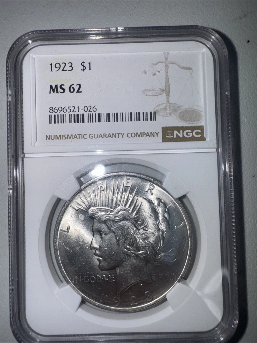 1923 Year Grade MS 62 Peace US Dollars (1921-1935) for sale | eBay