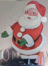 Vintage Heavy Cardboard Santa Claus Cutout Christmas Decoration