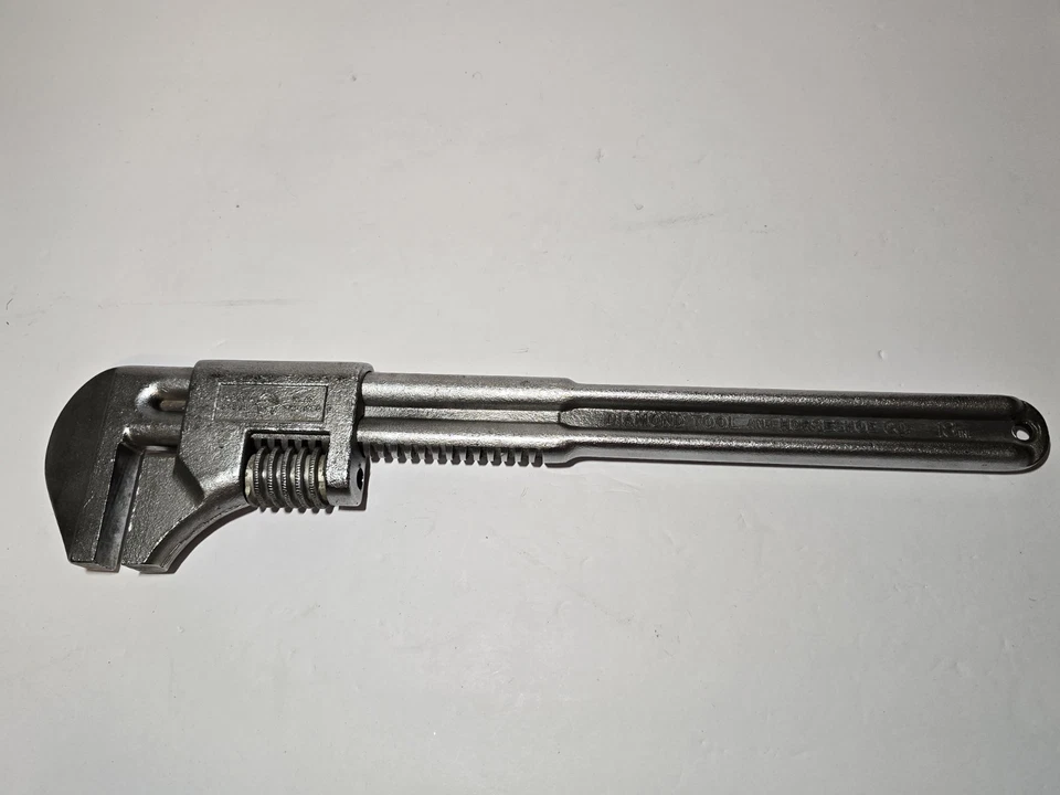 Llave de tubo ajustable vintage Diamond Horseshoe 18" pulgadas EE. UU. Foto 2 de 4