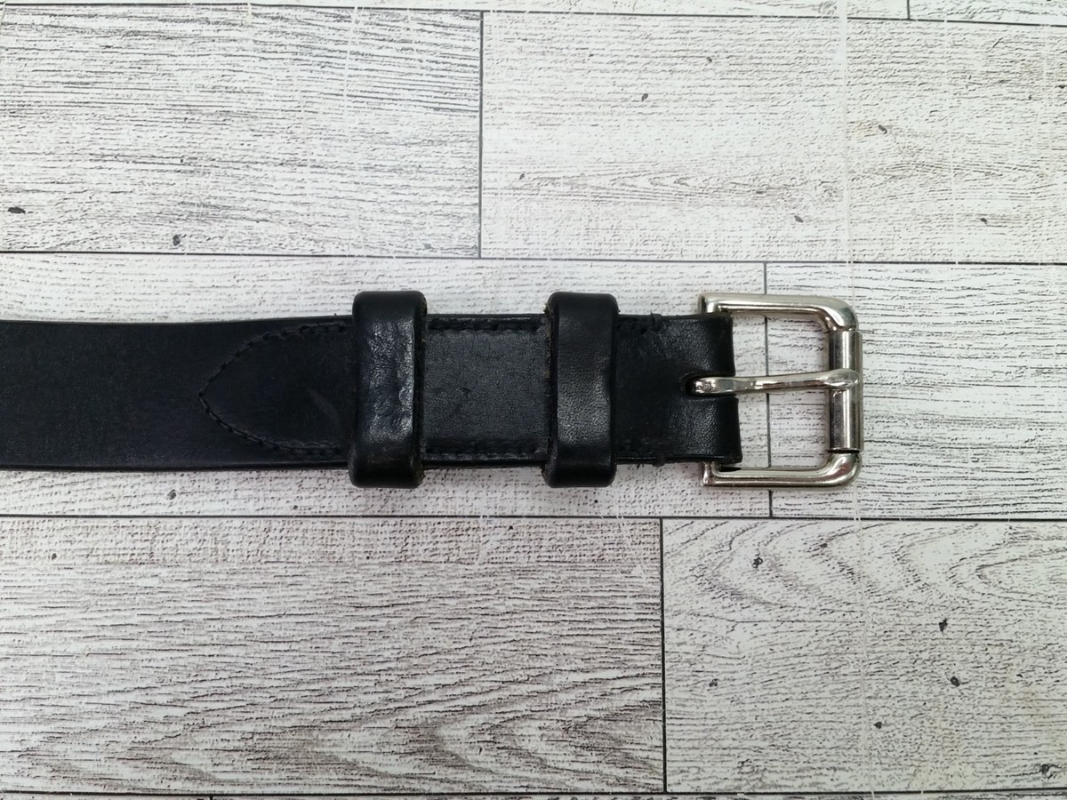 Mens Polo Ralph Lauren Black Genuine Italian Leather Belt Size 38