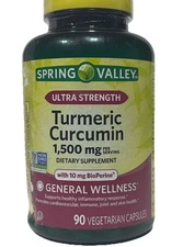 Spring Valley - Ultra Strength Turmeric Curcumin - 1500 mg -BioPerine |EXP 6/26|