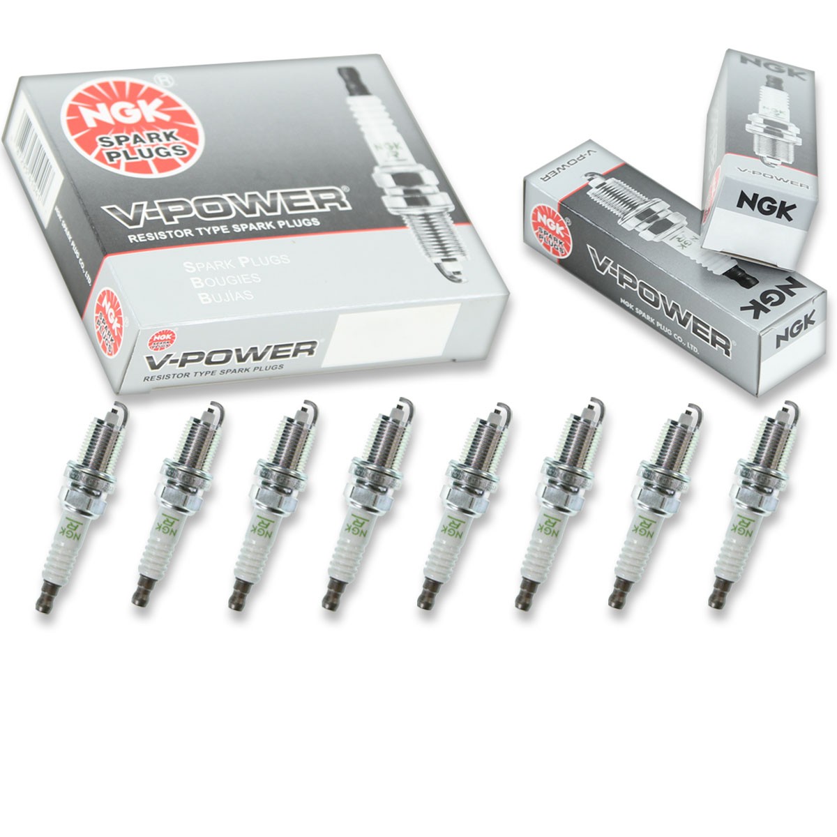 8 pc NGK 2262 ZFR5F-11 V-Power Spark Plugs for SP0ZFR5F11 RC9MC4 RC12MCC4 po