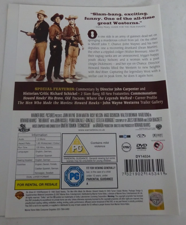 RIO BRAVO - 2 DISC SPECIAL EDITION DVD NO CASE - Image 2 of 2