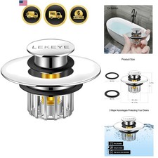 Tub Stopper Hair Catcher Drain Protector for Bathtub Shower 1 1/2-1 3/4 Inch