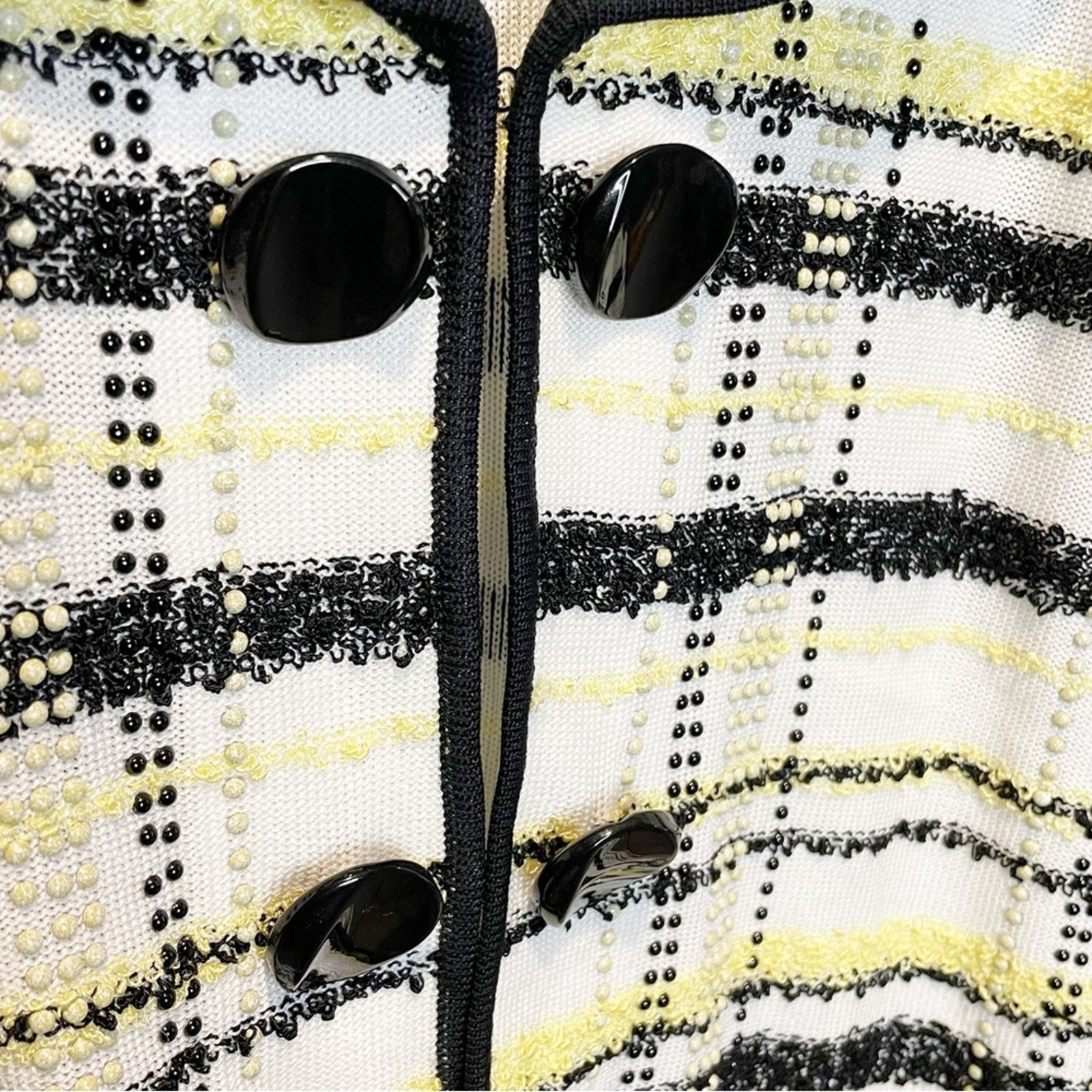 Ming Wang Plaid Pattern Beaded Jacket Blazer - si… - image 3