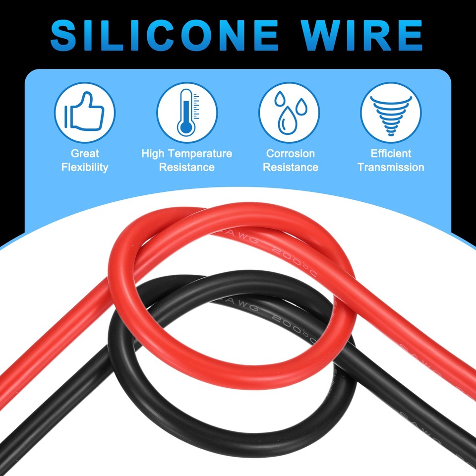 Wire Spool Top Silicone Electrical Wire Spool, 12AWG 100ft with Heat Shrink Tubing ...