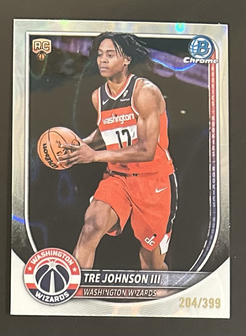 2025-26 Bowman Chrome Lava Refractor 204/399 Tre Johnson III RC #BCV-6 Wizards