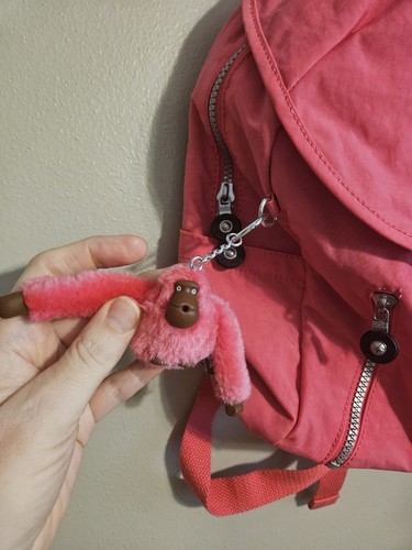 Kipling Rucksack Handtasche Bookbag rosa Nylon mittelgroß - Bild 3 von 10