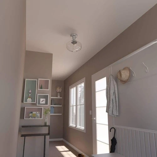 Hunter Saddle Creek 1-Light Brushed Nickel Mini Pendant with Seeded Glass Shade - Picture 3 of 10