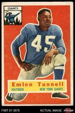 1956 Topps #17 Emlen Tunnell Giants-FB HOF Iowa / Toledo 4 - VG/EX