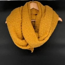 Free People Women's Oversized Knit Ribbed Scarf OS Golden Yellow Recycled Blend