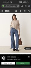 Gina Tricot Wide Tall Front Seam Jeans Scandi Blue Tall Size 34