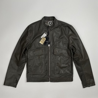G-STAR RAW LOCKSTART LEATHER JKT- Men s Premium Leather Bomber RAW Grey RRP $960