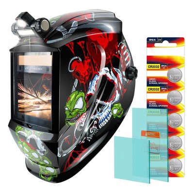 True Color Welding Hood with LED Light, Auto Darkening for TIG MIG Arc Grinding