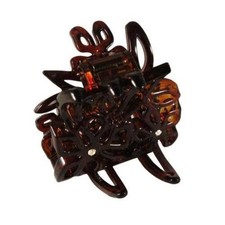 Parcelona French Tri Flower Cellulose with Crystals Hair Claw Clip