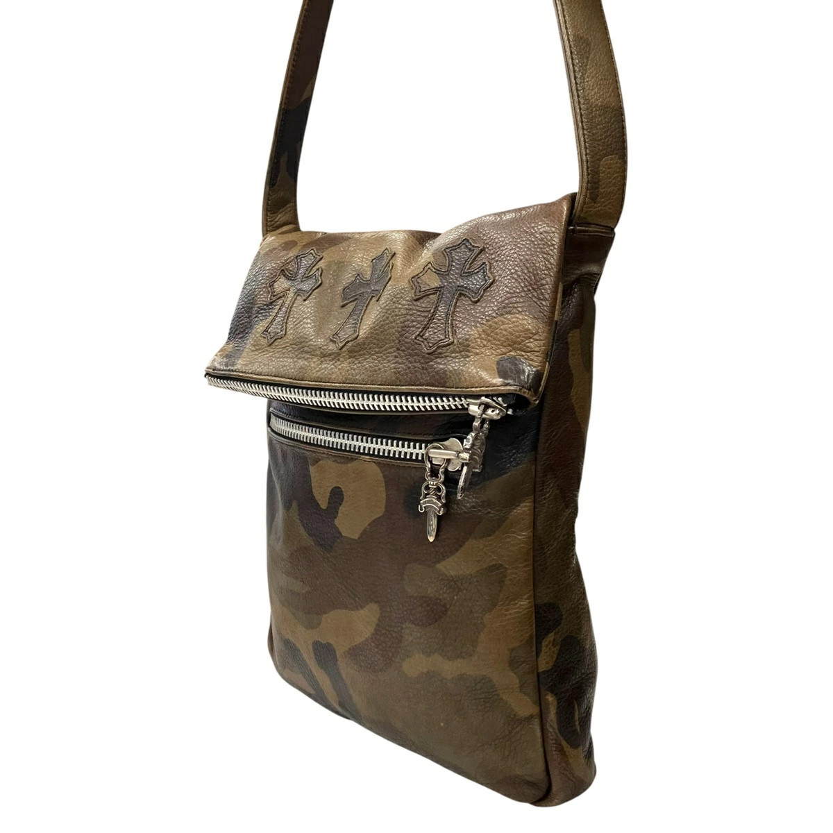 Chrome Hearts ZIP TOP Cross Patch Shoulder Bag Camouflage Leather thumbnail 3