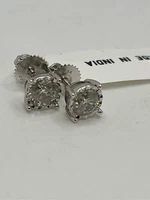 1 Carat 14K White Gold Screw Back Diamond Stud Earrings (J-K Color I2-I3 Clarity