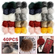 20/40Pcs Faux Fur Pom Poms 10 cm Soft Fluffy Pompom Balls for Hat Bag Decoration