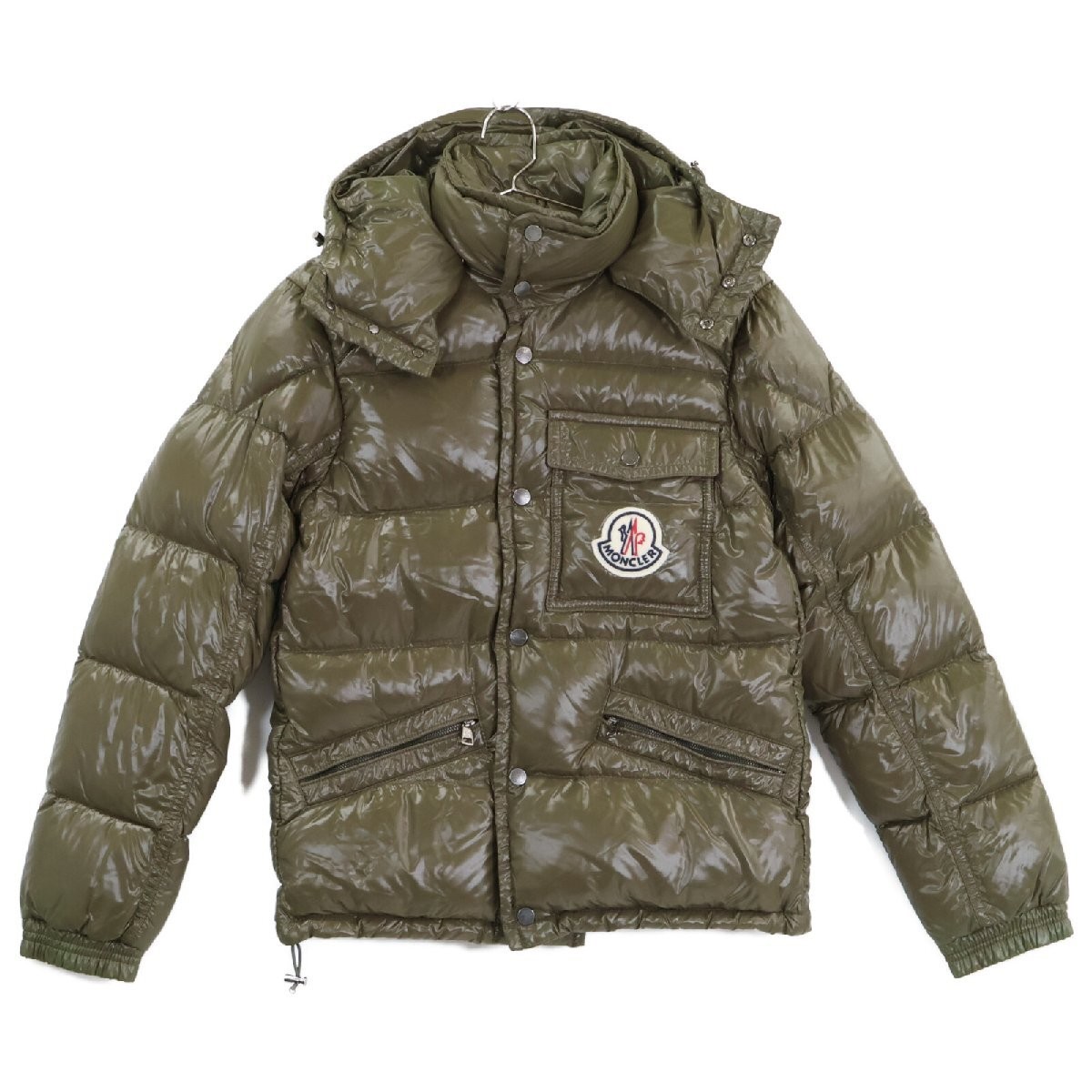 MONCLER K2オリーブ ダウンジャケット Moncler 41303 K2 Hooded Down Jacket Men Khaki Used - Gem