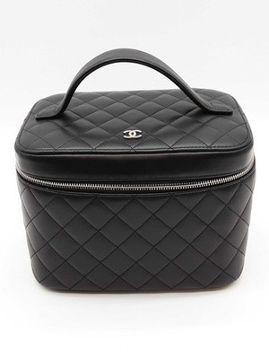 Chanel Quilted Black Leather Vanity Case Eb0626loxzde