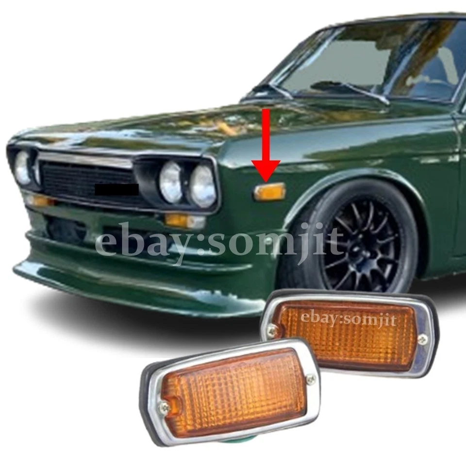 PAR DE LUCES MARCADORAS LATERALES PARA DATSUN 510 120Y 280Z 240Z 260Z S30 SUNNY 1970-78 Foto 2 de 4