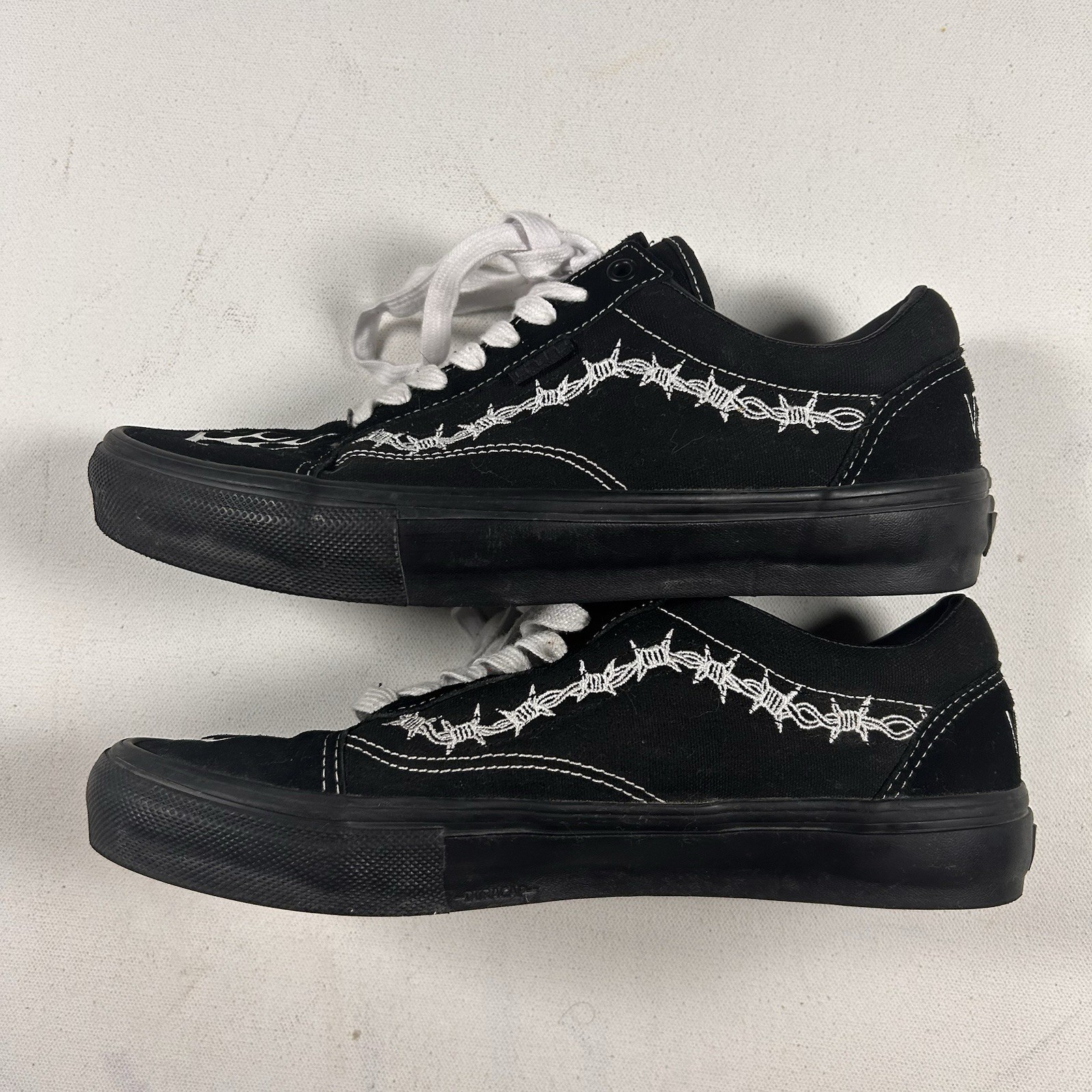 Size 9.5 Elijah Berle x Vans Skate Old Skool Black Mens Worn Once RARE Y2k Flame