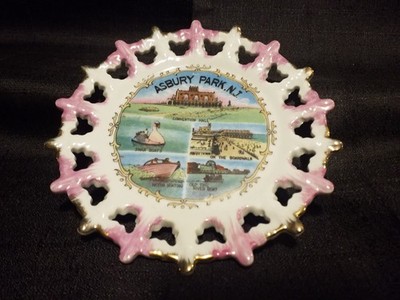 asbury park  New Jersey N.J. wall plate convention hall swan boats souvenir