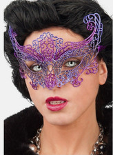 Pink Purple Masquerade mask with glitter carnival mask Halloween fancy dress