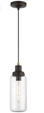 Livex Lighting 40614-07 Oakhurst Mini Pendant Bronze with Antique Brass Accent