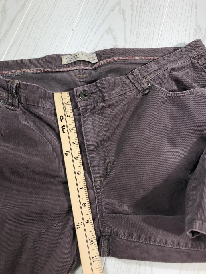 Vintage Old Navy Corduroy Pants Women 18 Purple Mid Rise Button Flap Pockets Y2K - Image 4 of 4