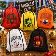 World Cup 2026 Drawstring Backpack  Choose Your Country Soccer Bag  Custom Foo