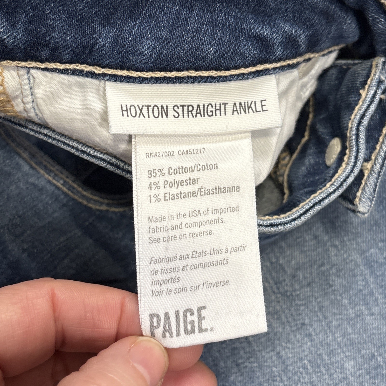 Paige Hoxton Straight Ankle Jeans Size 25 X 25 Raw Hem - View 5