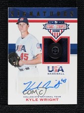 2017 Panini USA Baseball Stars & Stripes Buttons /8 Kyle Wright #24 Auto 0i76