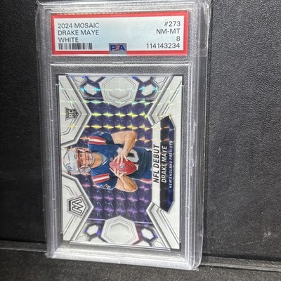 2024 Panini Mosaic - NFL Debut Drake Maye #273 White Mosaic Prizm /25 (RC)