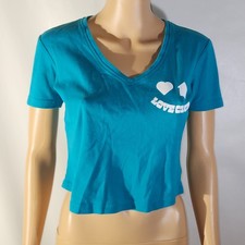 Vintage 1980s Compagnie Internationale EXPRESS T Shirt Love Club Cropped T