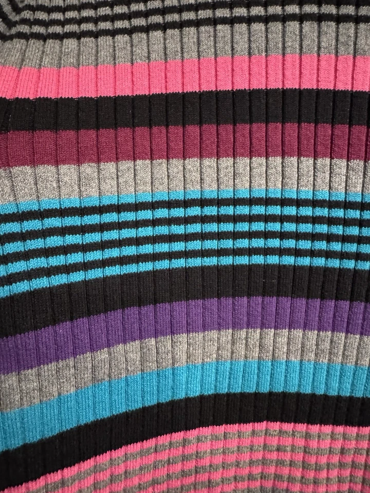 Винтажный Chadwick's Y2K женщин большой хлопок водолазка в полоску пуловер свитер 90-х - Изображение 4 из 4