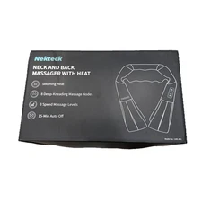 Nekteck Neck And Back Massager Massage Relax Pain Deep Tissue Shiatsu Heat