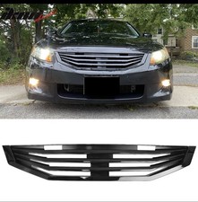 Fits 08-10 Honda Accord Coupe Mugen Style Front Upper Grille Gloss Black Abs