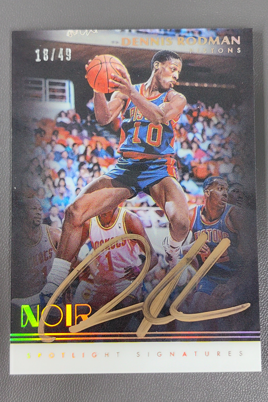 2019-20 Panini Noir Dennis Rodman Spotlight Signatures Vertical Auto /49 
