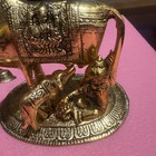 Brass Kamdhenu Cow with Calf & God Krishna Figurine Showpiece For Home Decor — photo 2