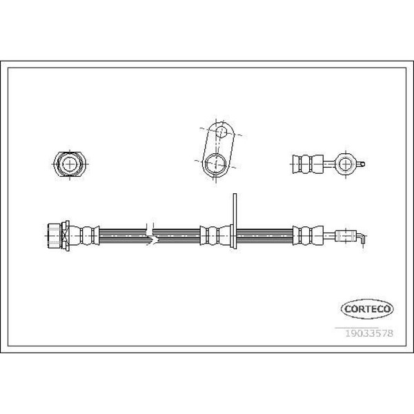 Corteco 19033578 Bremsschlauch FüR Toyota Corolla Avensis E12 ZER ZZE12 R1 T25-image
