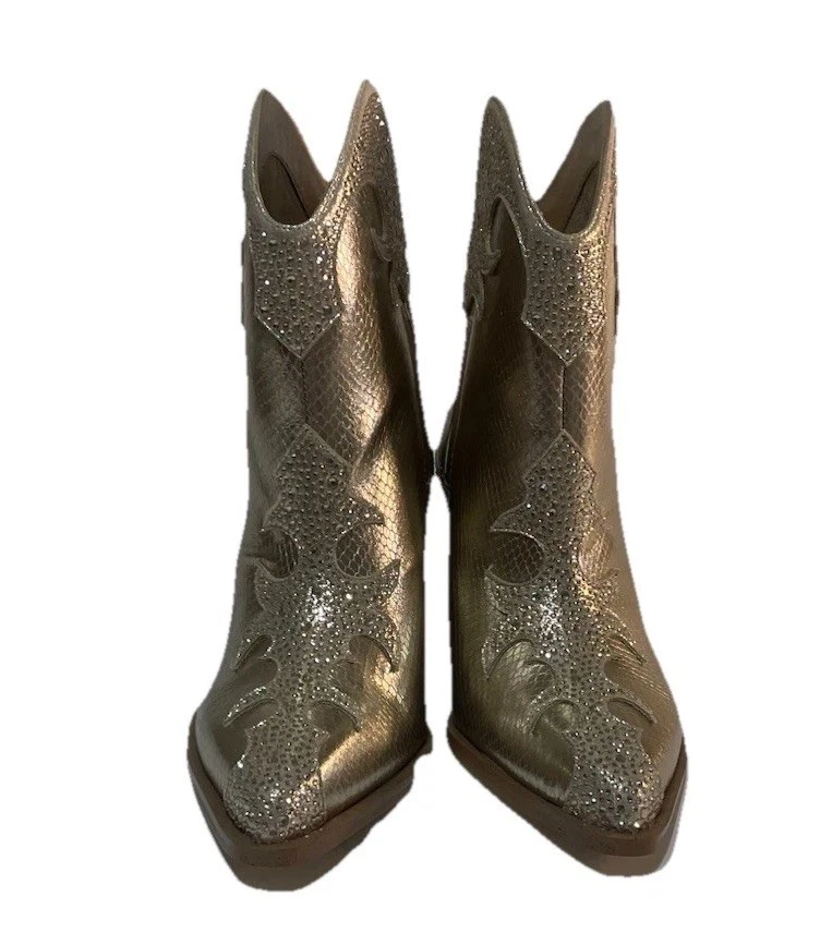 Botines Botas Jessica Simpson Champagne Embellecidas Western Mujer’s Talla 7M Foto 4 de 4