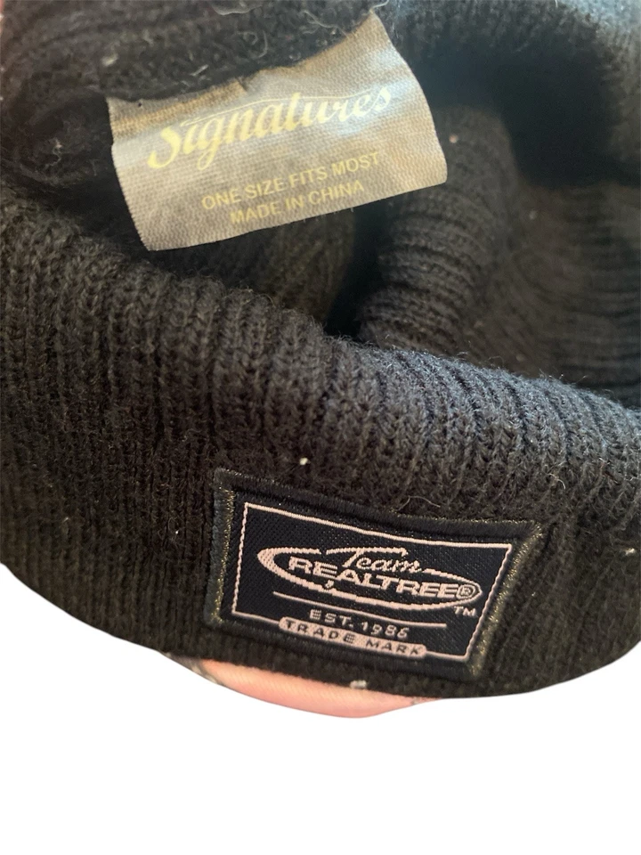 Team Realtree Mossy Oak Pink Camo Knit Lined Beanie Hunting Hat Winter Cap - Image 3 of 3