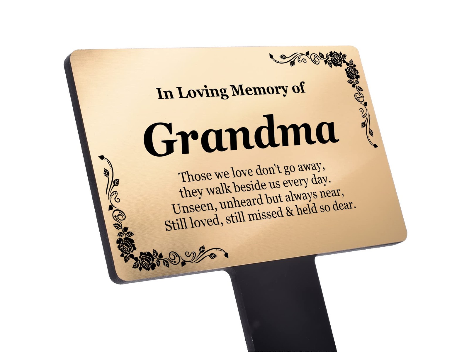 Gold Grandma Memorial Grave Marker Stake Personalised Acrylic Plaque 230x140mm