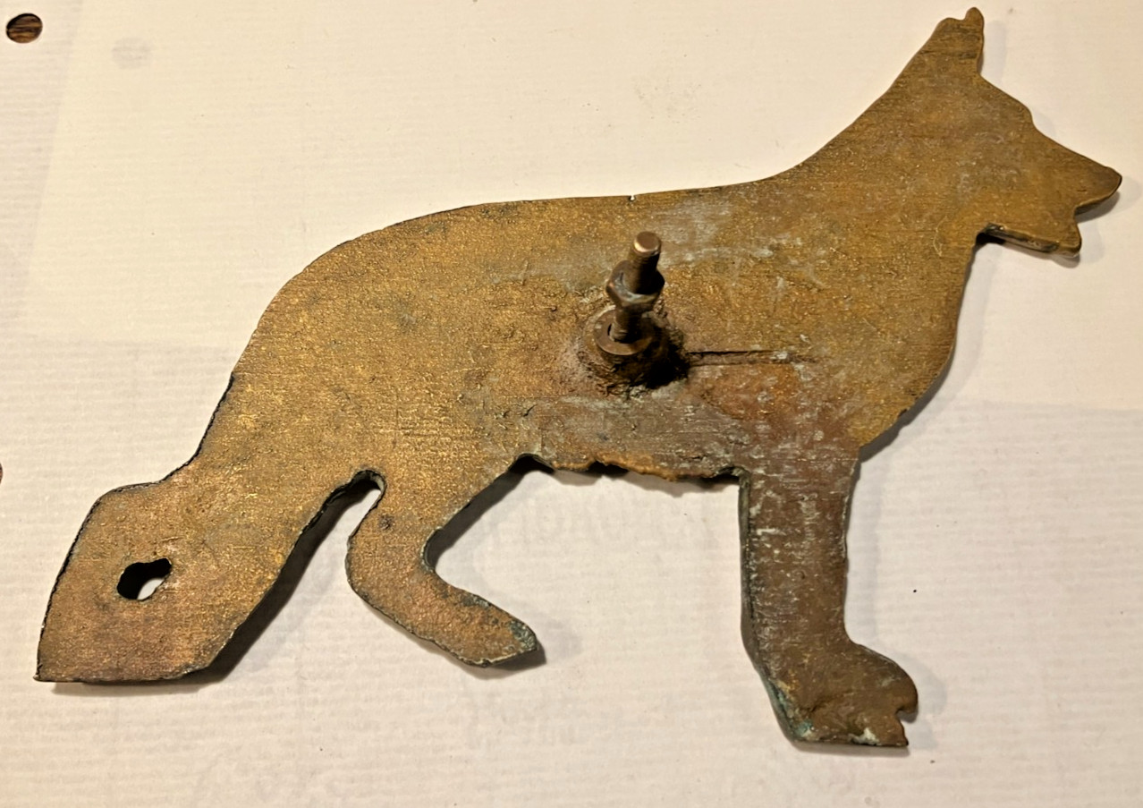 Antique Relief Bronze Casting of an Alsatian Dog 17x12 cms (ZA)1