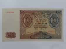 WWII 1941 POLAND EMISSIONS BANK 100 ZLOTYCH P-103 CHOICE/GEM UNC. MUST SEE!!