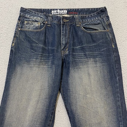 Urban Pipeline Jeans Mens 36x30 Blue Loose Bootcut Dark Baggy Skate Meas 37x29 - Picture 2 of 19